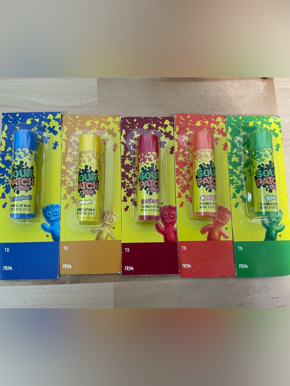 Sour Patch Kids Flavored Lip Balm - Yellow, Blue, Red, Orange, Green